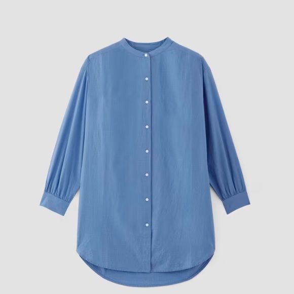Everlane Boxy Long Sleeve Button Down Tunic Size 10 Oversized Light Blue. Casual - Picture 1 of 7
